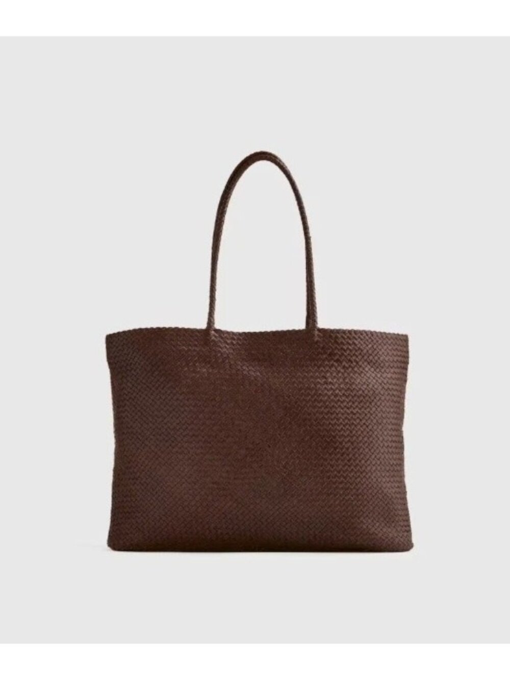 Quince Siena Italian Handwoven Tote in Dark Brown Oversized Boho Office